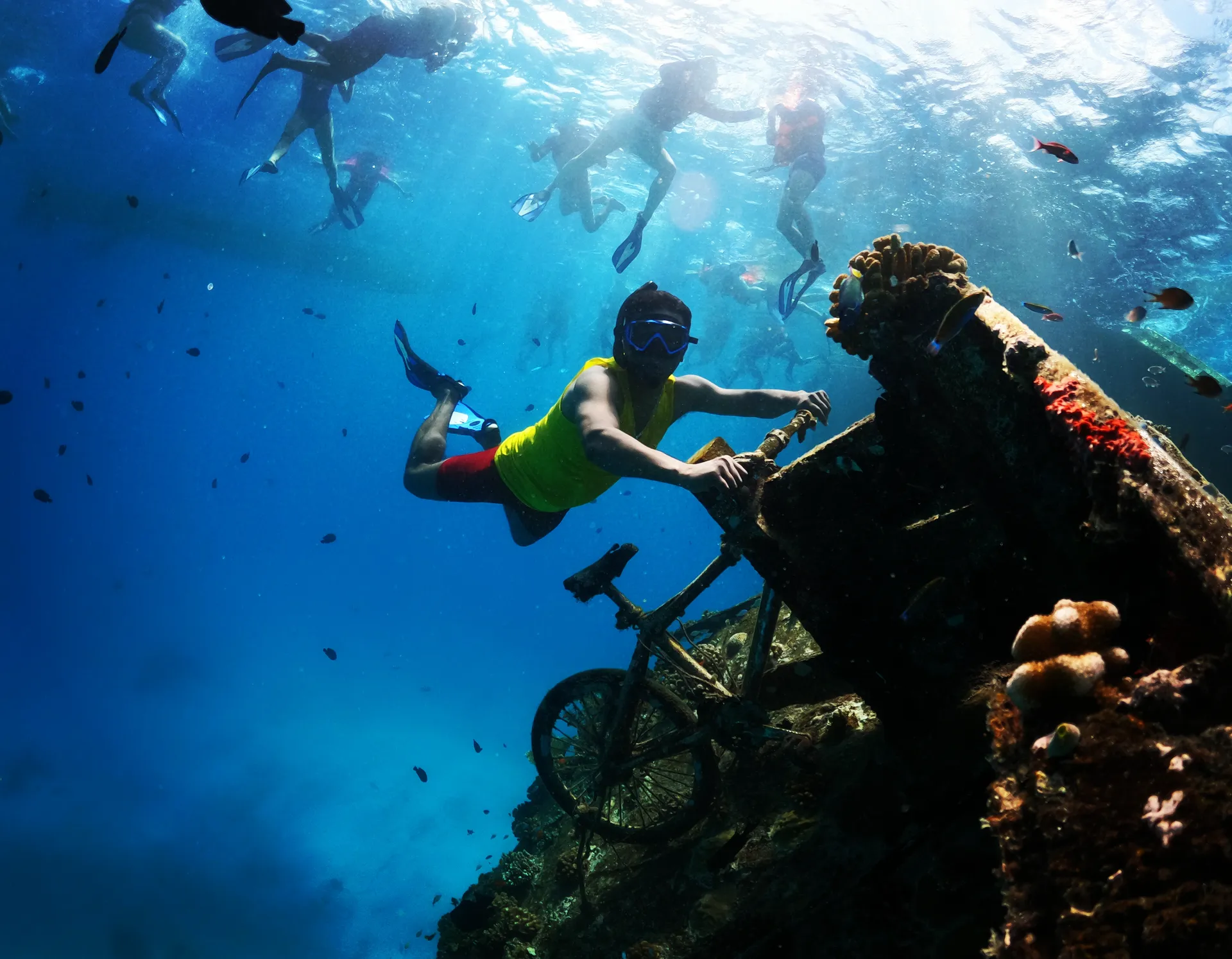 Riding a Bike Underwater content media