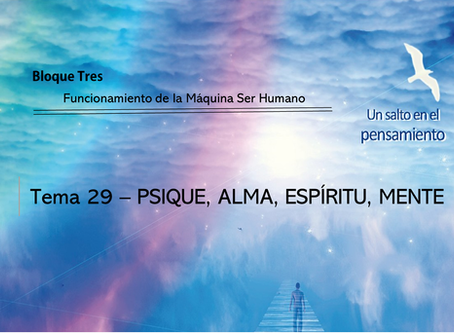 TEMA 29: PSIQUE, ALMA, ESPÍRITU, MENTE