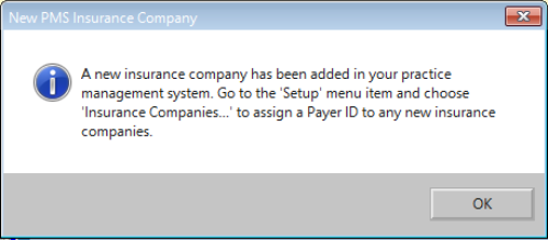 New PMS Insurance Company Pop-Up