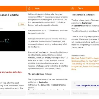 Dates Leaked for Xiaomi to Release Beta and Stable Versions of MIUI 12