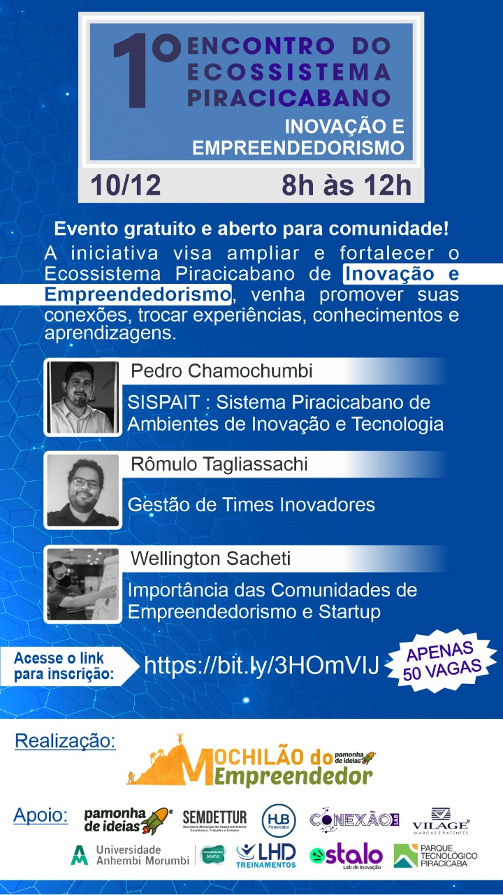 1° Encontro do Ecossistema Piracicabano de
Inovação e Empreendedorismo content media