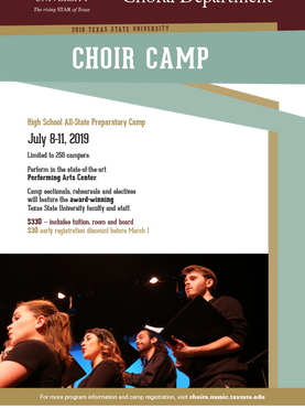 TxState HS Choir Camp Info