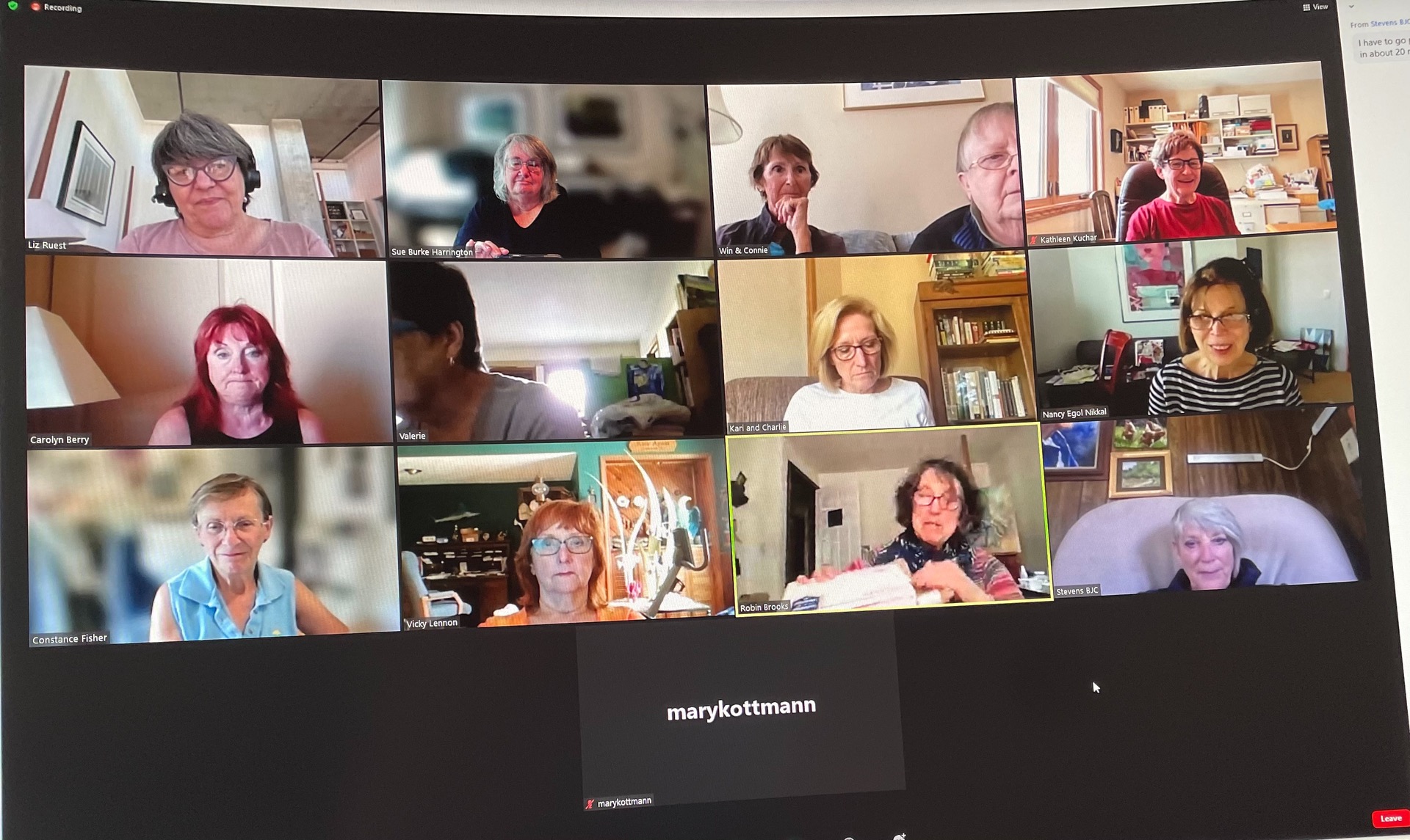 Tuesday Zooming September 20, 2021
It was another fun and educational day as we all shared our art, process and life. content media