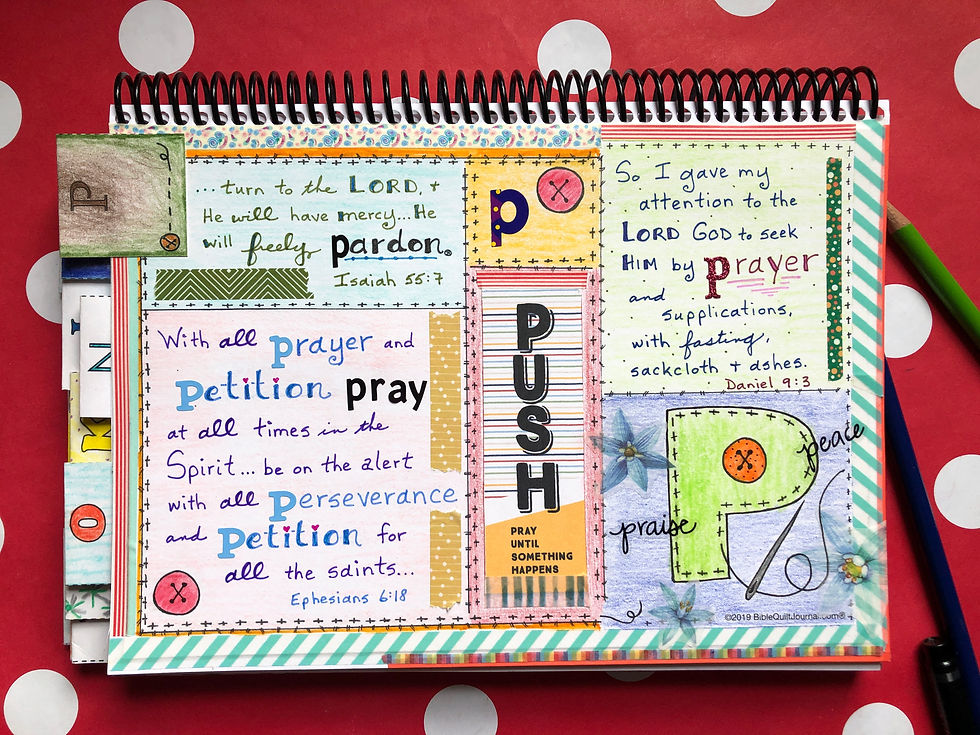 P page in my ABC Bible Quilt Journal