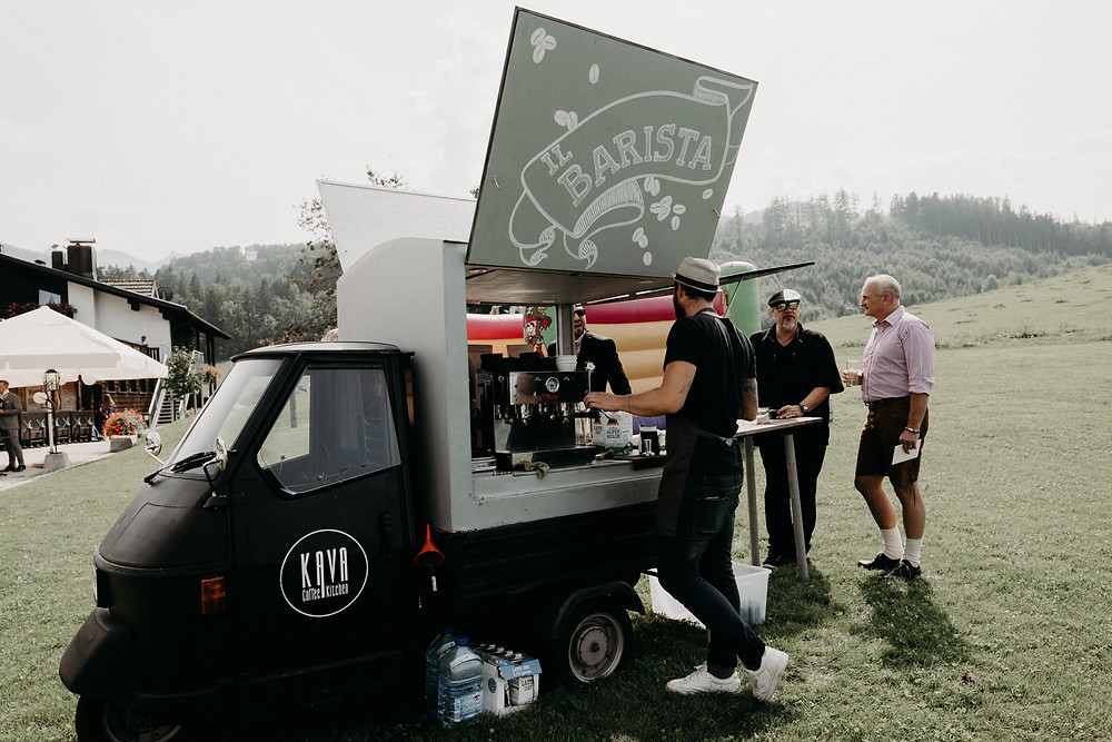 coffee bike on a wedding