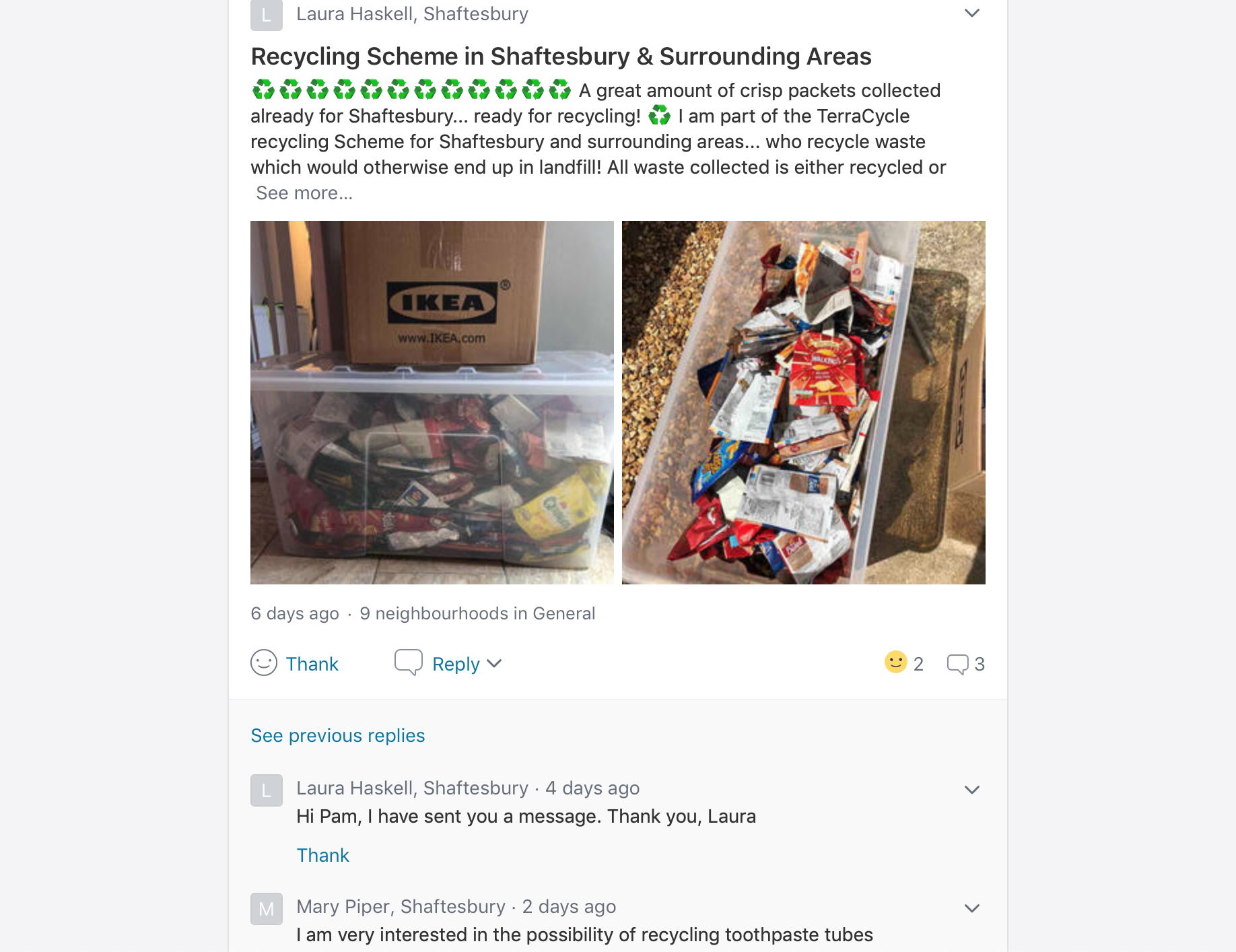 A bit of Recycling networking.... content media