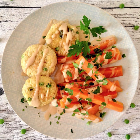 Hirse-Bratlinge mit Erbsen