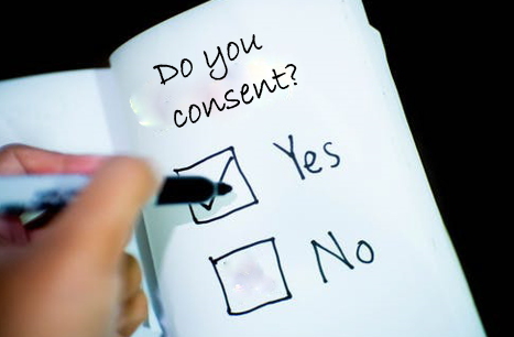 do you consent? with yes and no tick boxes, with a tick in the yes box