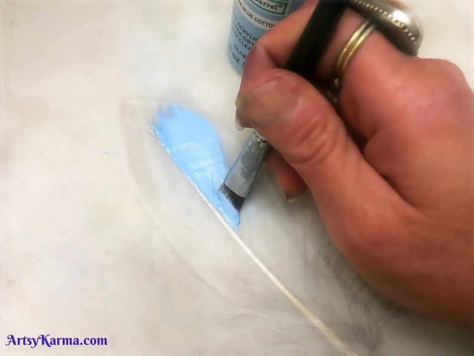 painting feathers for feather bunting