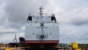 EL BUQUE GRACIAS A DIOS LLEGA A LA BASE NAVAL DE PUERTOS CORTÉS.