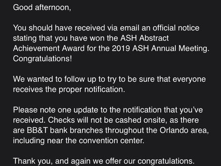 Congratulations! Jayna and Jamie win ASH 2019 Abstract Achievement Awards!