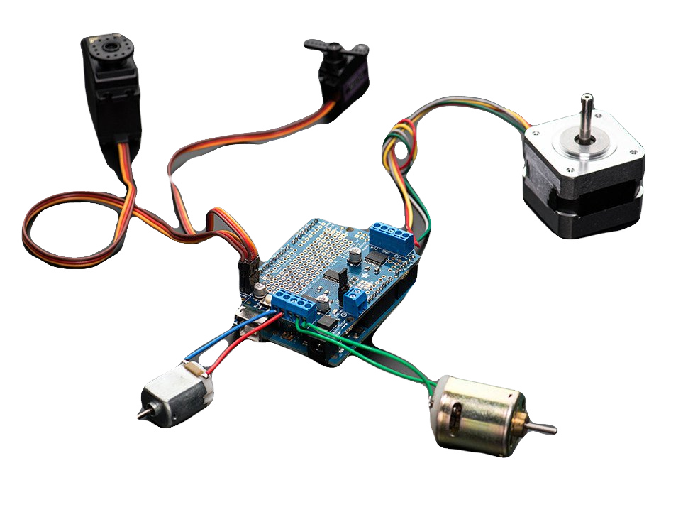 Усилитель постоянного тока и серводвигатели с Arduino Motor Shield
