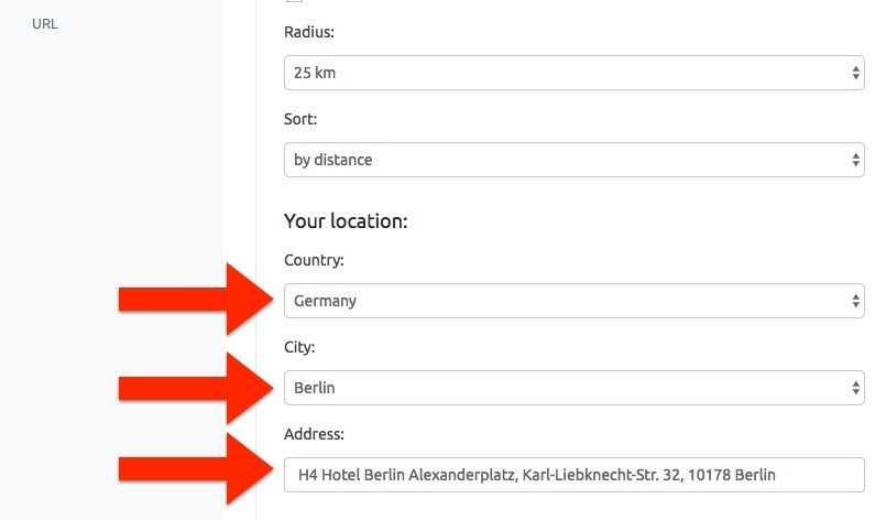 How to set the location of my hotel in the guide? | ourguide