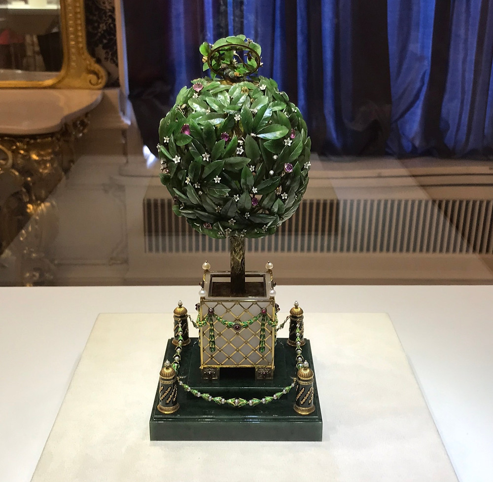 Tree shaped Faberge egg in the Faberge Museum st petersburg russia