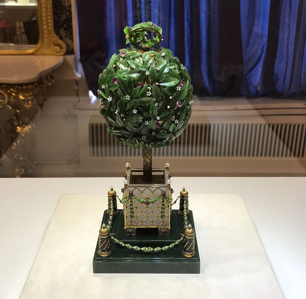 Tree shaped Faberge egg in the Faberge Museum st petersburg russia