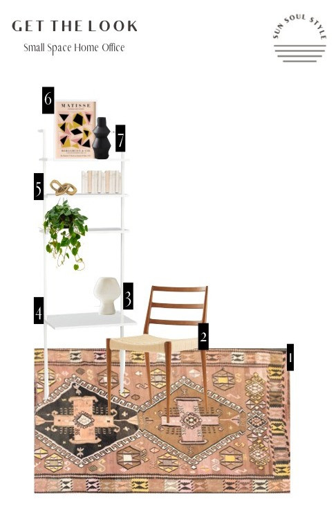 Small space apartment home office design bohemian modern