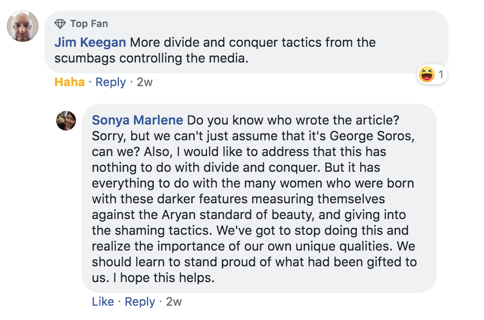 The 'Divide and Conquer tactics' Aryan airheads accuse brunettes of when they point out the shaming tactics these men throw at them.
