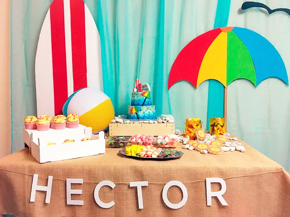mesa dulce cumpleaños playa