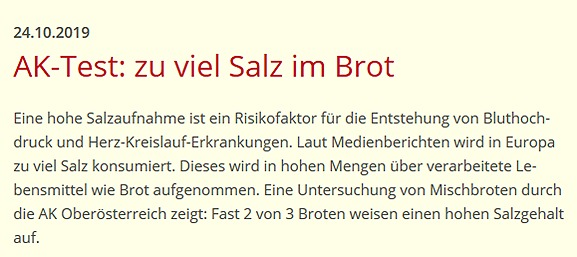Zeitungsausschnitt aus der "Welser Rundschau" Anfang November 2019