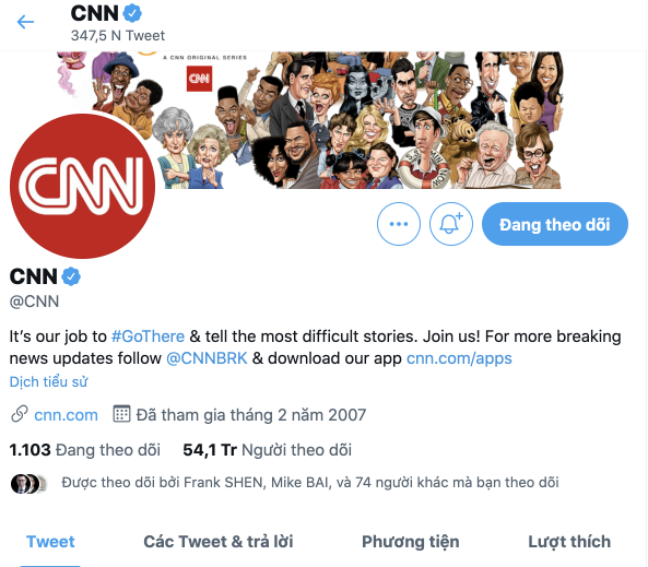 Một lần nữa Skyway được CNN đưa tin trên Twitter có 54 triệu lượt người theo dõi. content media
