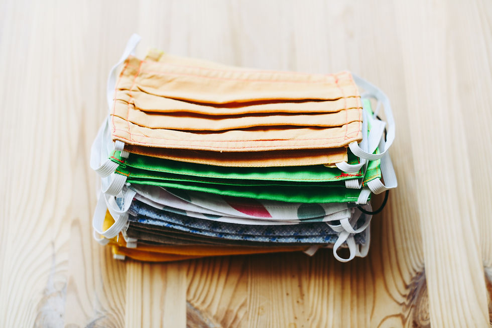 homemade masks at the tiny acorn