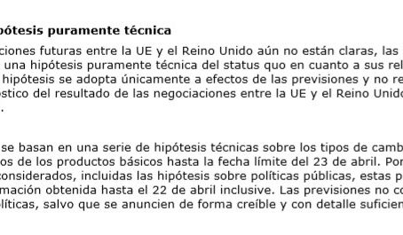 PREVISIONES ECONÓMICAS DE PRIMAVERA DE 2020