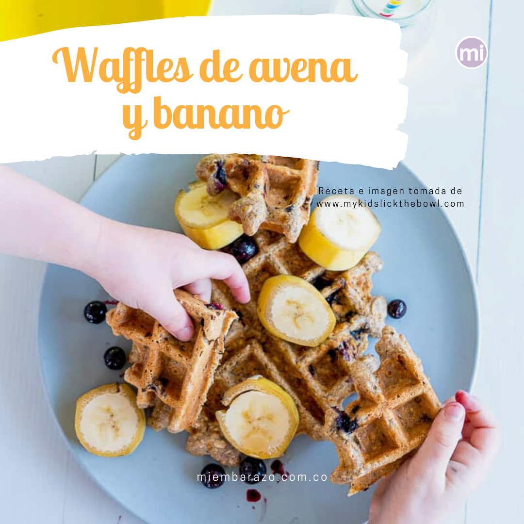 Waffles de avena & banano 🍌 content media