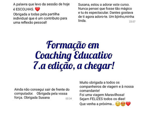 Novas datas, Formação em Coaching Educativo