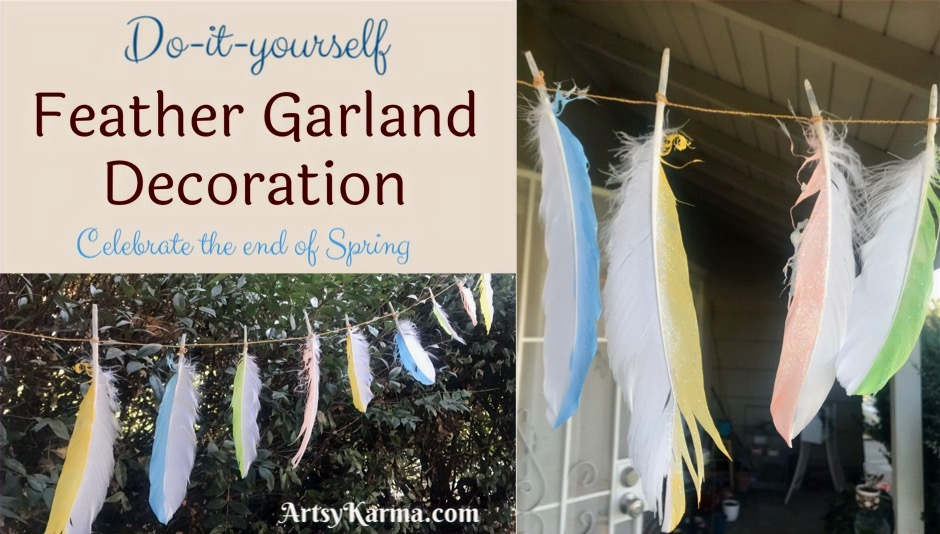 diy feather garland decoration