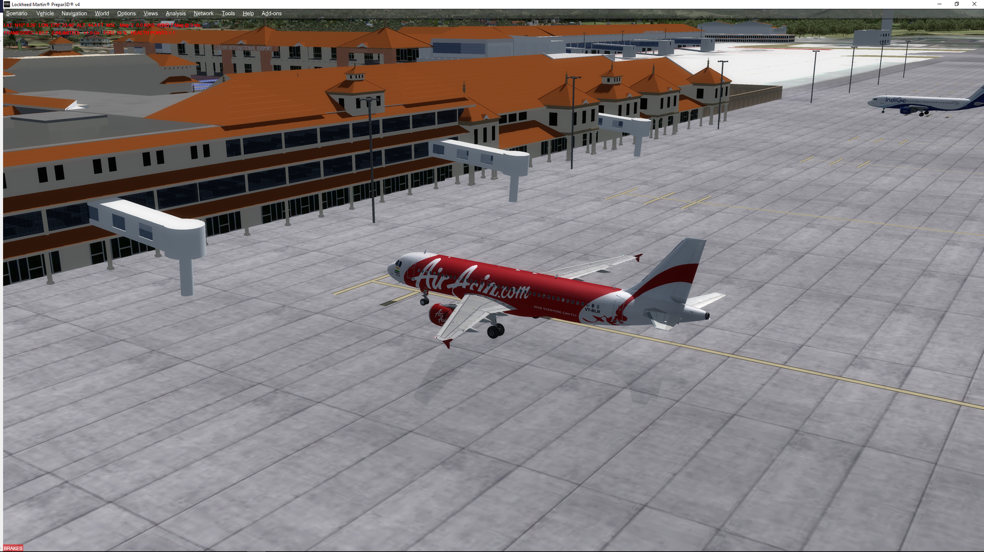 Jetways not visible /ground tex in some areas white and red content media