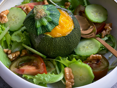 Courgettes farcies au tofu et aux lentilles