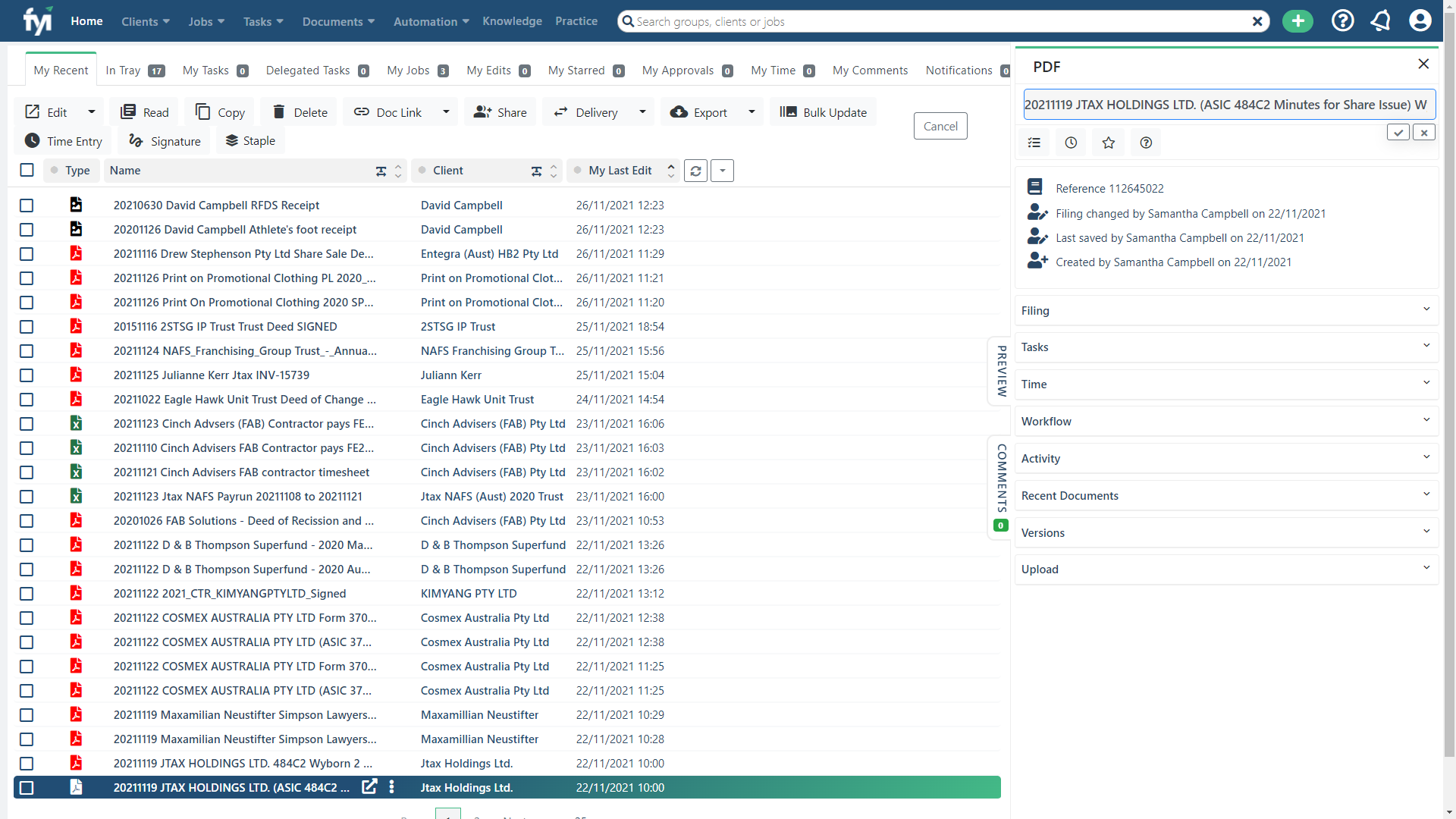 Updating document names in FYI content media