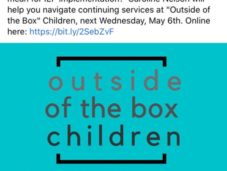 Outside of the Box Children May 6 10:30 AM Zoom