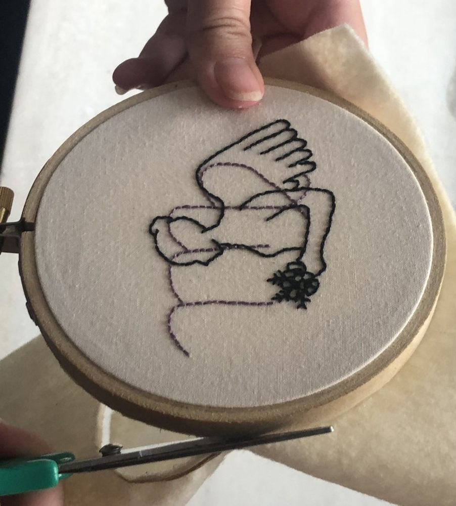 How To Finish Back of Embroidery Hoop
