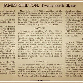 James Chilton, Mayflower passenger & my 12 great grandfather
