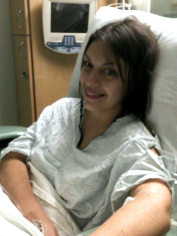 Surgery to remove a cyst caused by endometriosis.