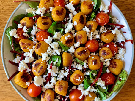 Panfried Pumpkin Gnocchi and Feta Salad