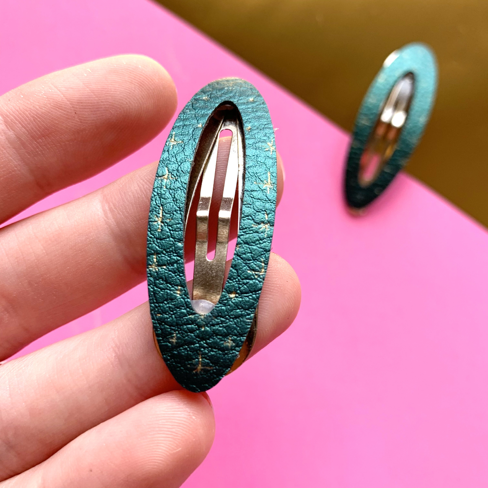 DIY FOILED LEATHER HAIR CLIPS CRICUT