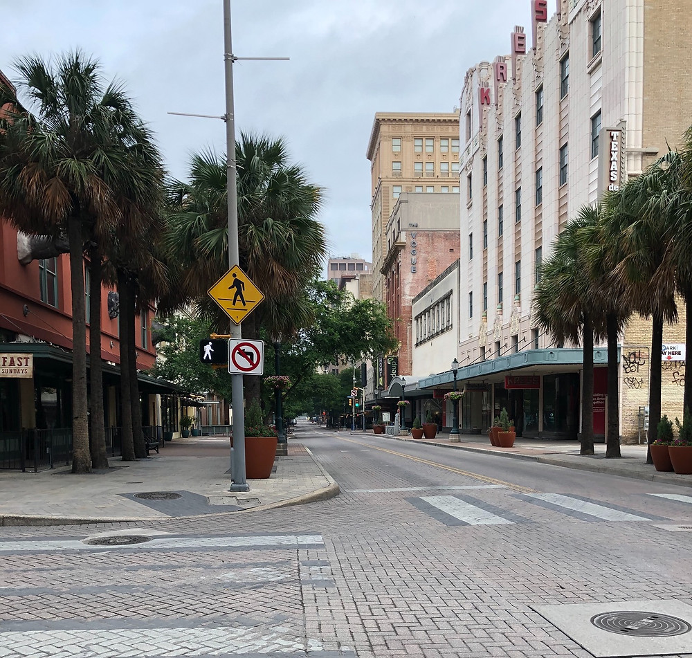A view west on Houston Street, Monday morning, April 6
