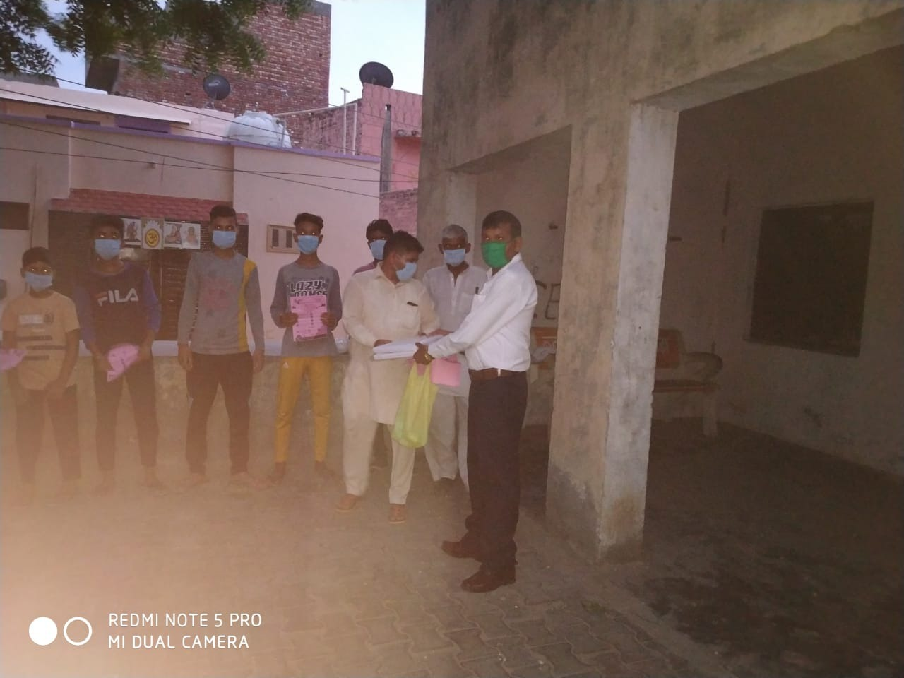 Distributing masks, medicines and pamphlets in Bhindari and Kard villages of Panipat content media