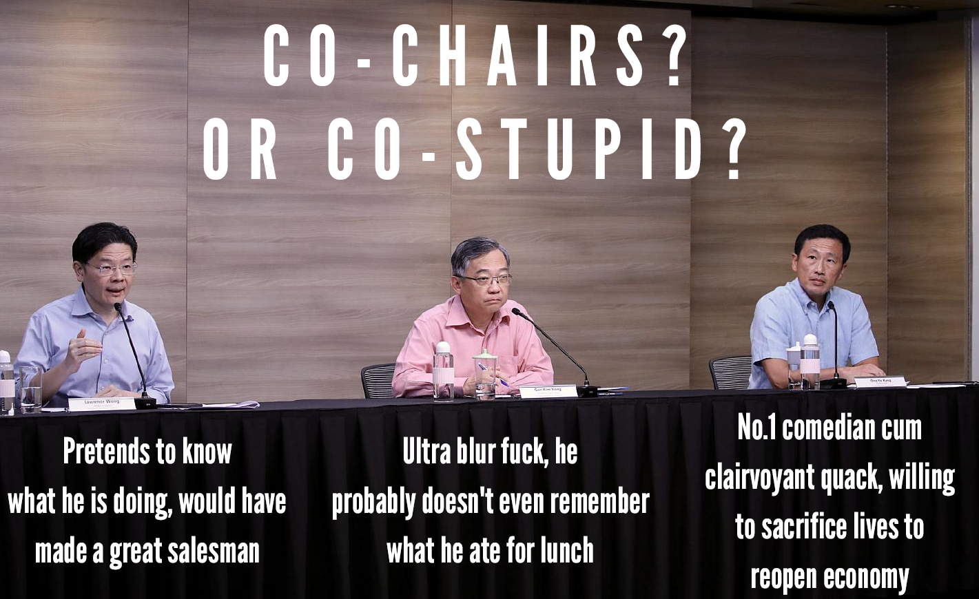 The three stooges helming the multi-ministry task force: co-chairs or co-stupid? content media