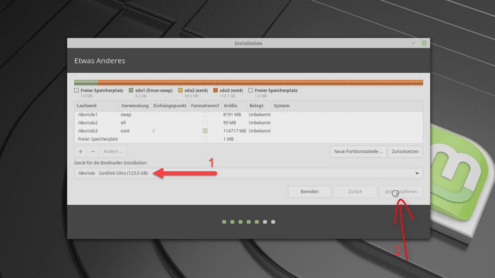 Linux OS auf USB Stick installieren