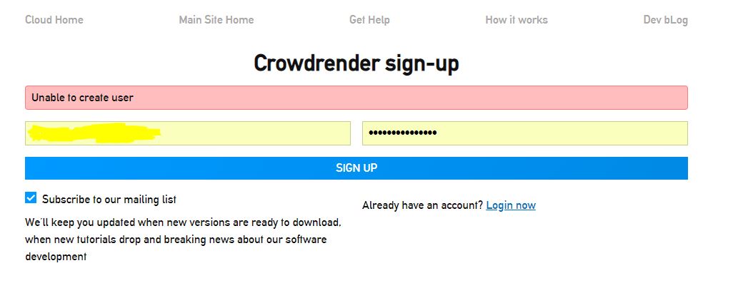 Unable to Sign-Up content media