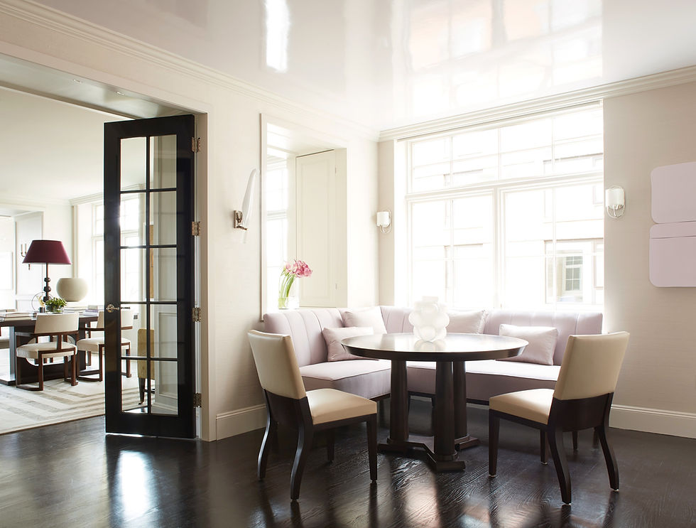 AFTER RENOVATION: Kitchen breakfast nook in Park View renovation by Lisa Tharp. Photo by Max Kim-Bee.