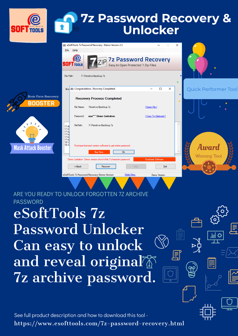 Recover a 7zip file password to open 7z file content media