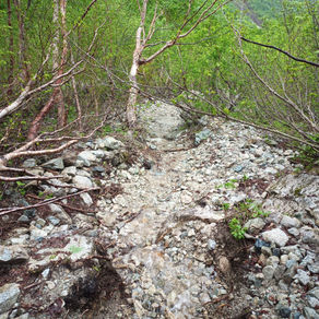 Sガレ登山道補修 2019/6/28,7/2〜4