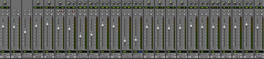 ProTools mixing session