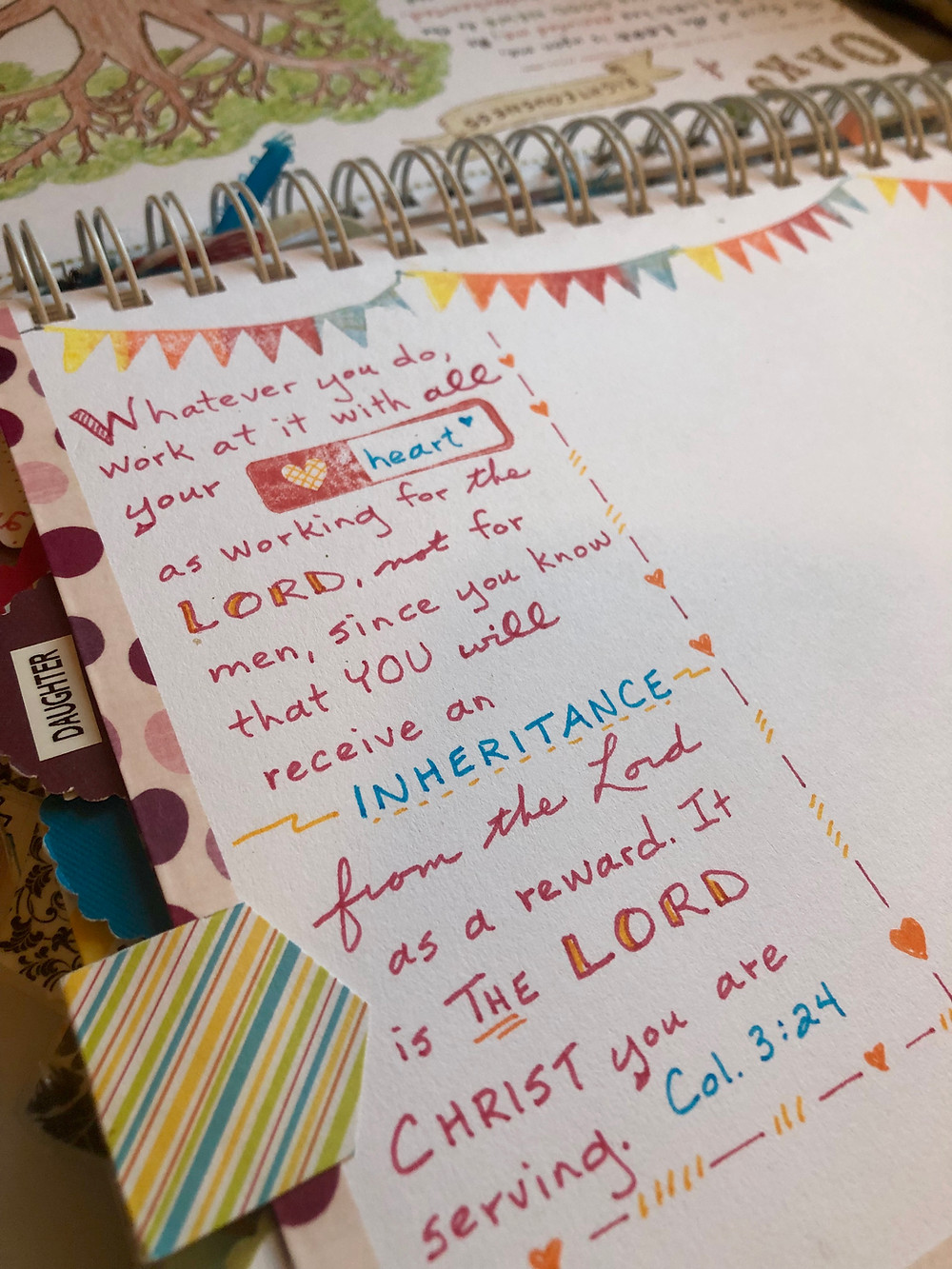 Inheritance page in BibleQuiltJournal