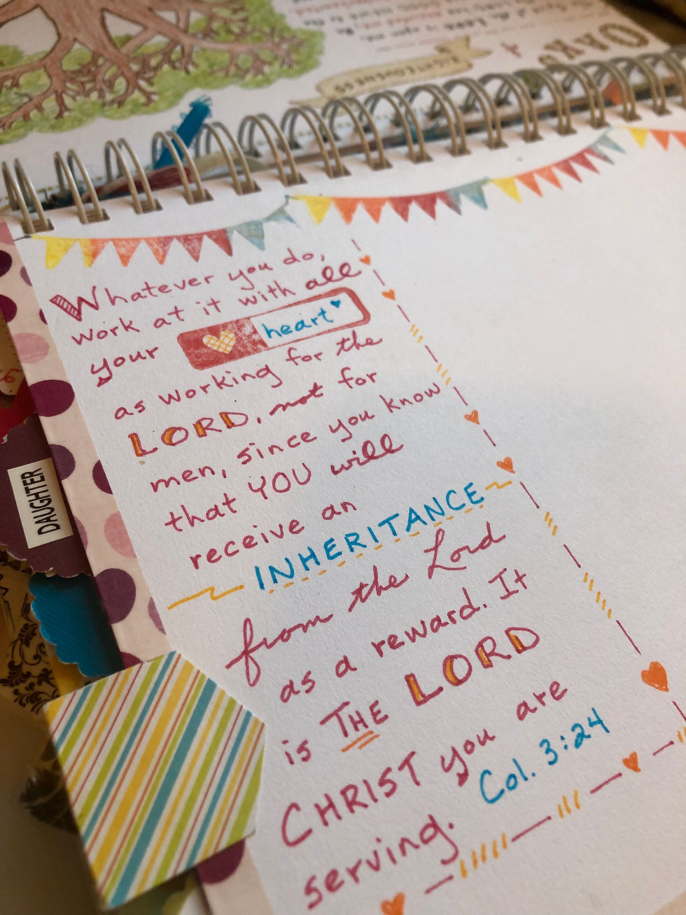 Inheritance page in BibleQuiltJournal