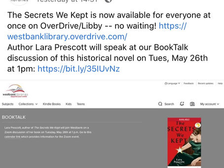 The Secrets We Kept Author Tuesday May 26 at 1PM